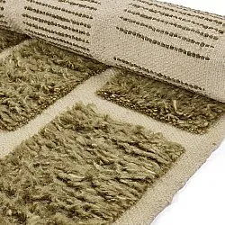 Ryatæpper - Leknes Hand Woven Wool Shaggy (grøn)