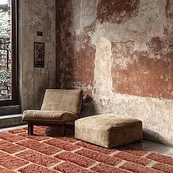 Ryatæpper - Leknes Hand Woven Wool Shaggy (terracotta)