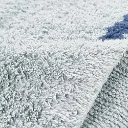 Rundt tæppe - Leora Natural Cotton Shaggy (grå/blå)