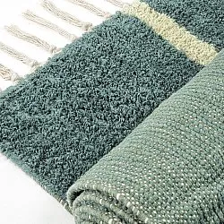 Ryatæpper - Leora Natural Cotton Shaggy (grøn)