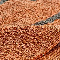 Ryatæpper - Leora Natural Cotton Shaggy (orange/brun)