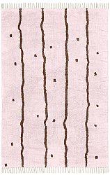 Ryatæpper - Leora Natural Cotton Shaggy (lyserød/brun)