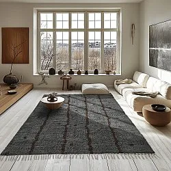 Ryatæpper - Leora Natural Cotton Shaggy (sort/brun)