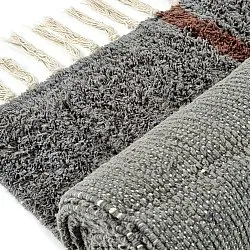 Ryatæpper - Leora Natural Cotton Shaggy (sort/brun)