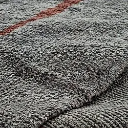 Rundt tæppe - Leora Natural Cotton Shaggy (sort/brun)