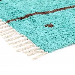 Ryatæpper - Leora Natural Cotton Shaggy (turkis/brun)