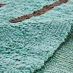 Ryatæpper - Leora Natural Cotton Shaggy (turkis/brun)