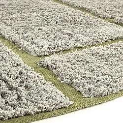 Runde tæpper - Lindley Natural Cotton Shaggy (greige/grøn)