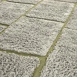 Runde tæpper - Lindley Natural Cotton Shaggy (greige/grøn)