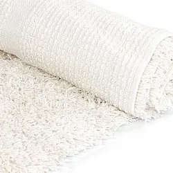 Ryatæpper - Lindos Natural Cotton Shaggy (hvid)