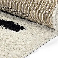 Ryatæpper - Maron (sort/hvid)