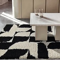 Ryatæpper - Marvao Natural Cotton Shaggy (offwhite/sort)