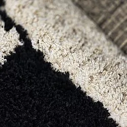 Ryatæpper - Marvao Natural Cotton Shaggy (offwhite/sort)