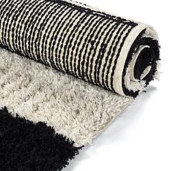 Ryatæpper - Marvao Natural Cotton Shaggy (offwhite/sort)