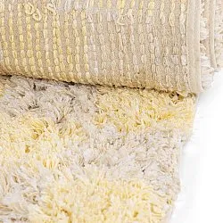 Ryatæpper - Methoni Check Cotton Shaggy (creme/lysegul)