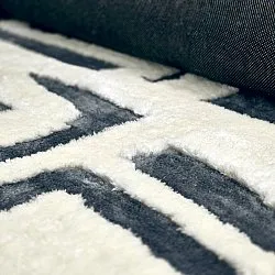 Ryatæpper - Palmyra (hvid/marineblå)