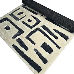 Ryatæpper - Palmyra (hvid/marineblå)