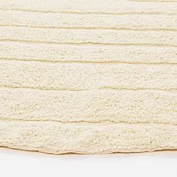 Rundt tæppe - Rani Natural Cotton Shaggy (beige)