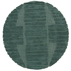 Rundt tæppe - Rani Natural Cotton Shaggy (grøn)