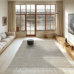 Ryatæpper - Rani Natural Cotton Shaggy (off-white)