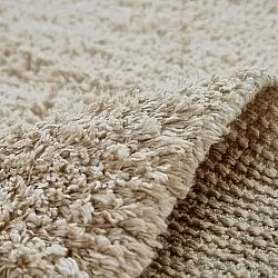 Rundt tæppe - Sivia Natural Cotton Shaggy (beige)