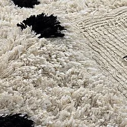 Ryatæpper - Soria Natural Cotton Shaggy (offwhite/sort)