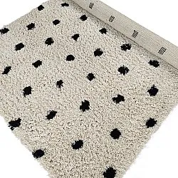 Ryatæpper - Soria Natural Cotton Shaggy (offwhite/sort)