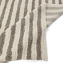 Ryatæpper - Thira Stripe Cotton Shaggy (creme/taupe)