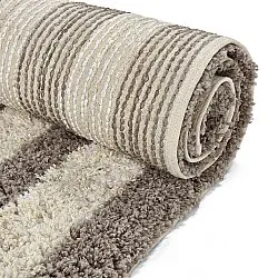 Ryatæpper - Thira Stripe Cotton Shaggy (creme/taupe)