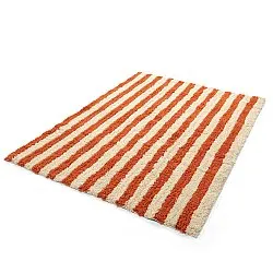 Ryatæpper - Thira Stripe Cotton Shaggy (lysegul/lys orange)