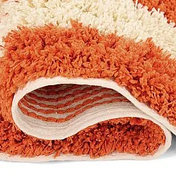 Ryatæpper - Thira Stripe Cotton Shaggy (lysegul/lys orange)