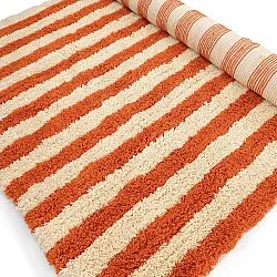 Ryatæpper - Thira Stripe Cotton Shaggy (lysegul/lys orange)