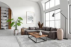 Wilton-tæppe - Santi (grå/hvid)