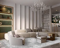 Wilton-tæppe - Santi (grå/hvid)