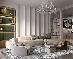 Wilton-tæppe - Santi (mørkgrå/hvid)