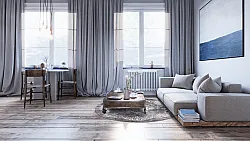 Rundt tæppe - Santi (mørkgrå/hvid)