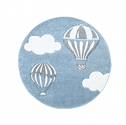 Børnetæppe - Bueno Hot Air Balloon Rund (blå)