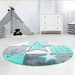 Børnetæppe - Bueno Night Stars Rund (turkis)