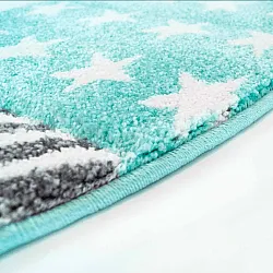 Børnetæppe - Bueno Night Stars Rund (turkis)