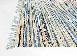 Kludetæppe - Delhi (beige/blå)