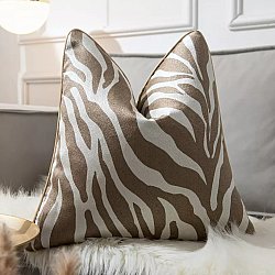 Pudebetræk - Zebra Cushion 45 x 45 cm (guld/hvid)