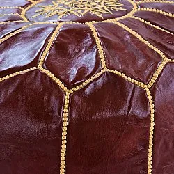 Puf - Marokkansk læder-puf (bordeaux)