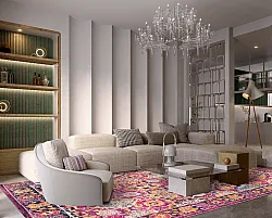 Wilton-tæppe - Fernana (rosa/multi)