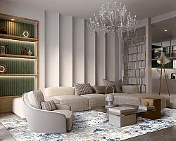 Wilton-tæppe - Hiboun (blå)