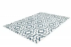 Shaggy Indoor-Outdoor - Trenton (hvid/blå)