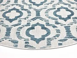 Runde tæpper - Indoor/Outdoor Trenton (hvid/blå)