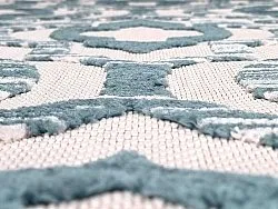 Runde tæpper - Indoor/Outdoor Trenton (hvid/blå)