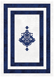 Wilton-tæppe - Soros (blå/hvid)