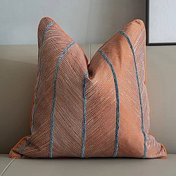 Pudebetræk - Striped Design 45 x 45 cm (orange/blå)