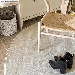 Rund tæppe - Sunayama (hvid)